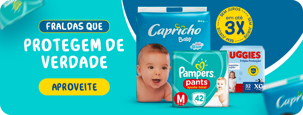 Fraldas que protegem de verdade, até 3x sem juros
