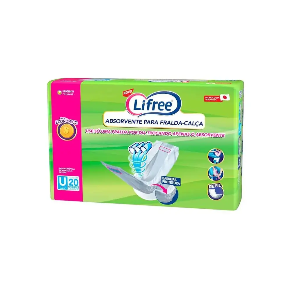 MP LIFREE ABSORVENTE P/FRALDA CALCA 1X20