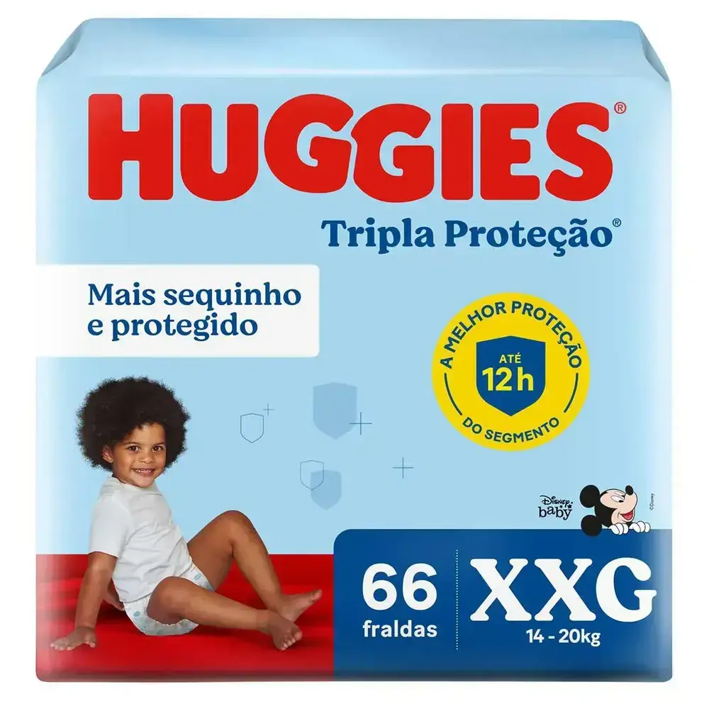 FRALDA HUGGIES T PROT HIPER XXG C/66 UND