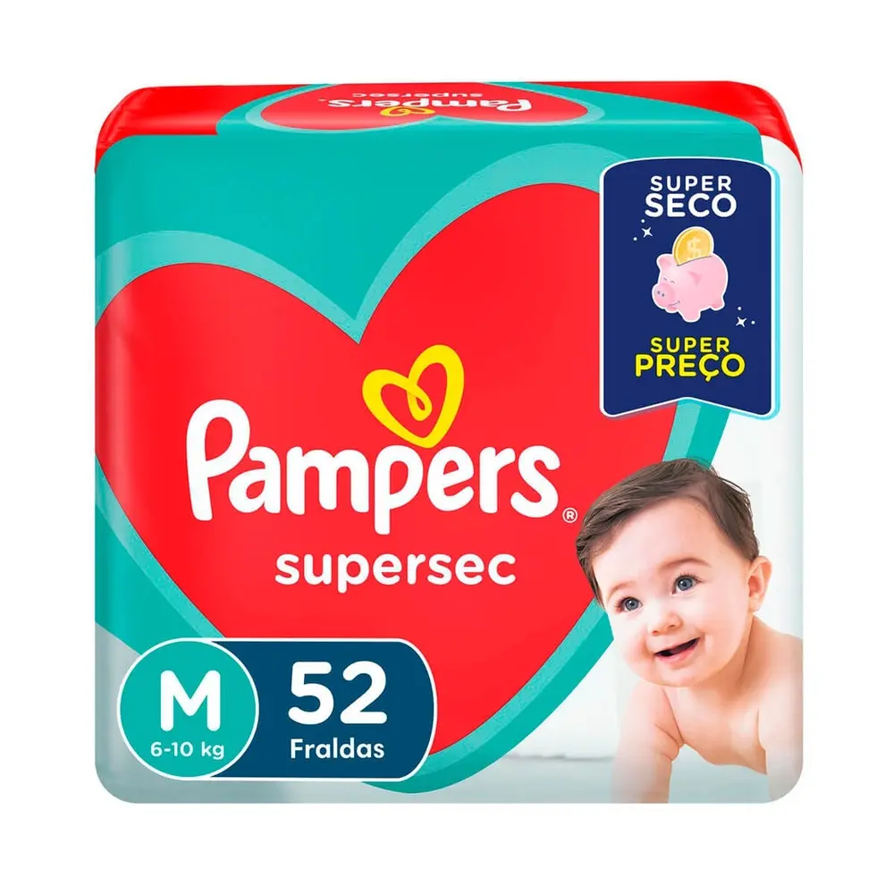 FRALDAS PAMPERS SS HIPER M C/52UN