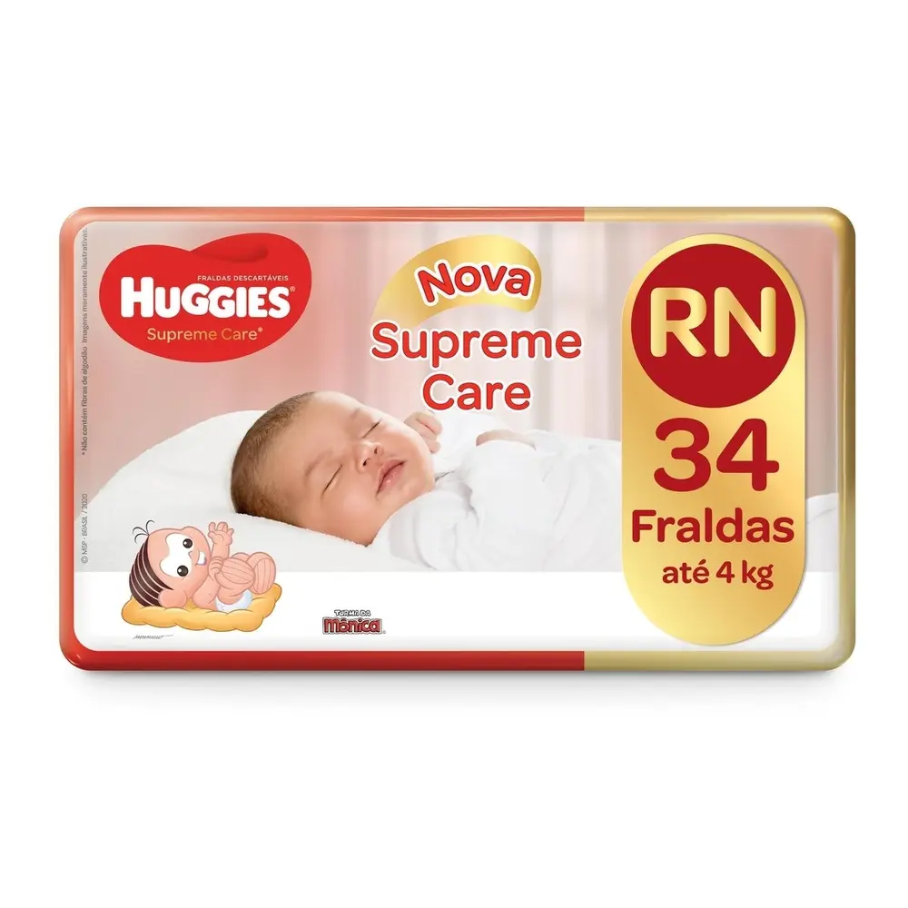 FRALDA HUGGIES SUPREME CARE RN MEGA 34 UND