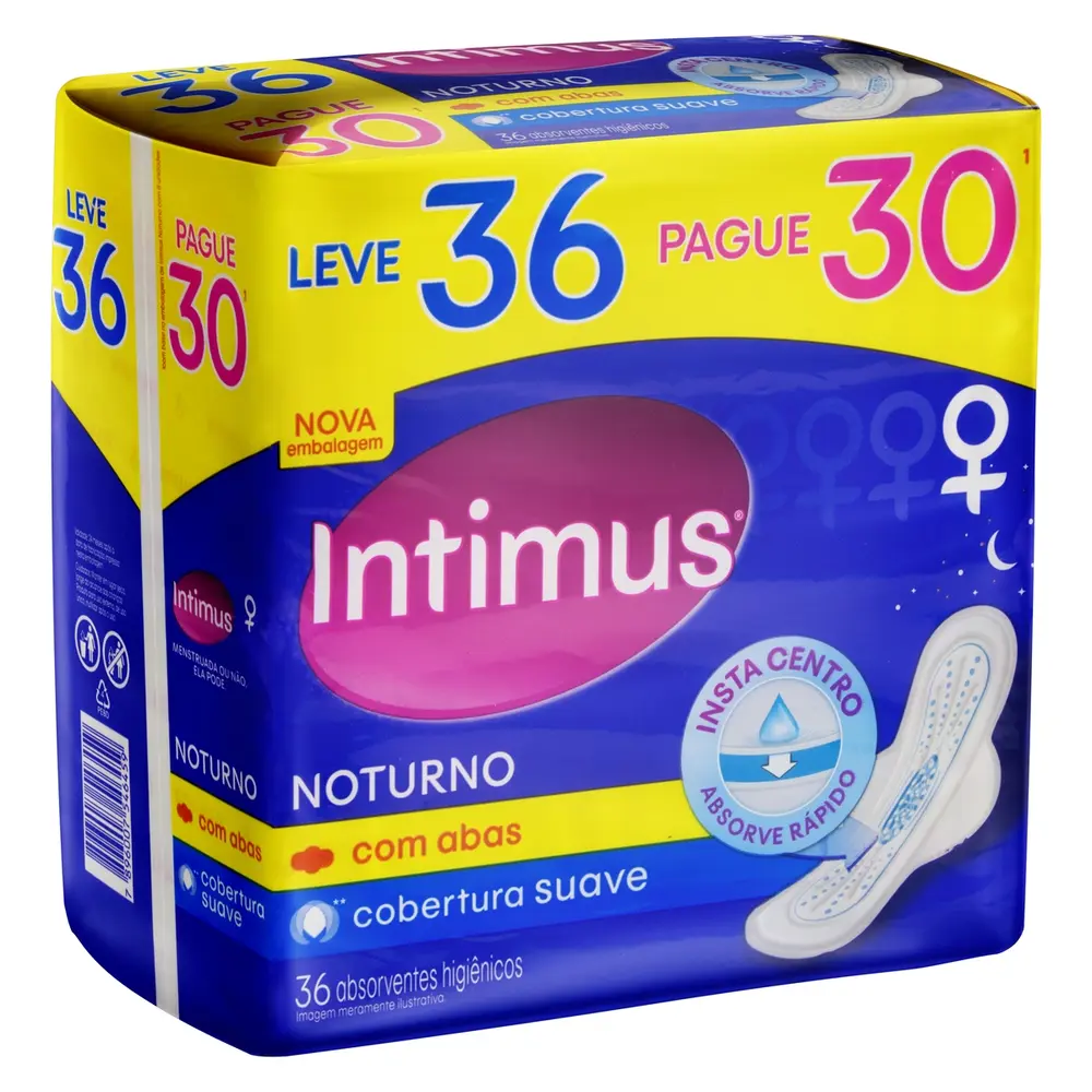 ABS INTIMUS  NOTURNO SUAVE C/ABAS L36P30