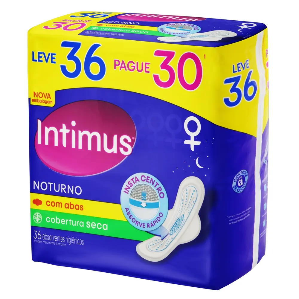 ABS INTIMUS  NOTURNO SECA C/ABAS L36P30
