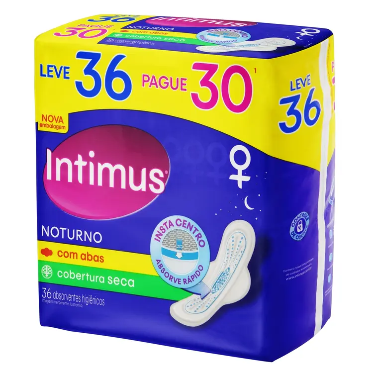 ABS INTIMUS  NOTURNO SECA C/ABAS L36P30