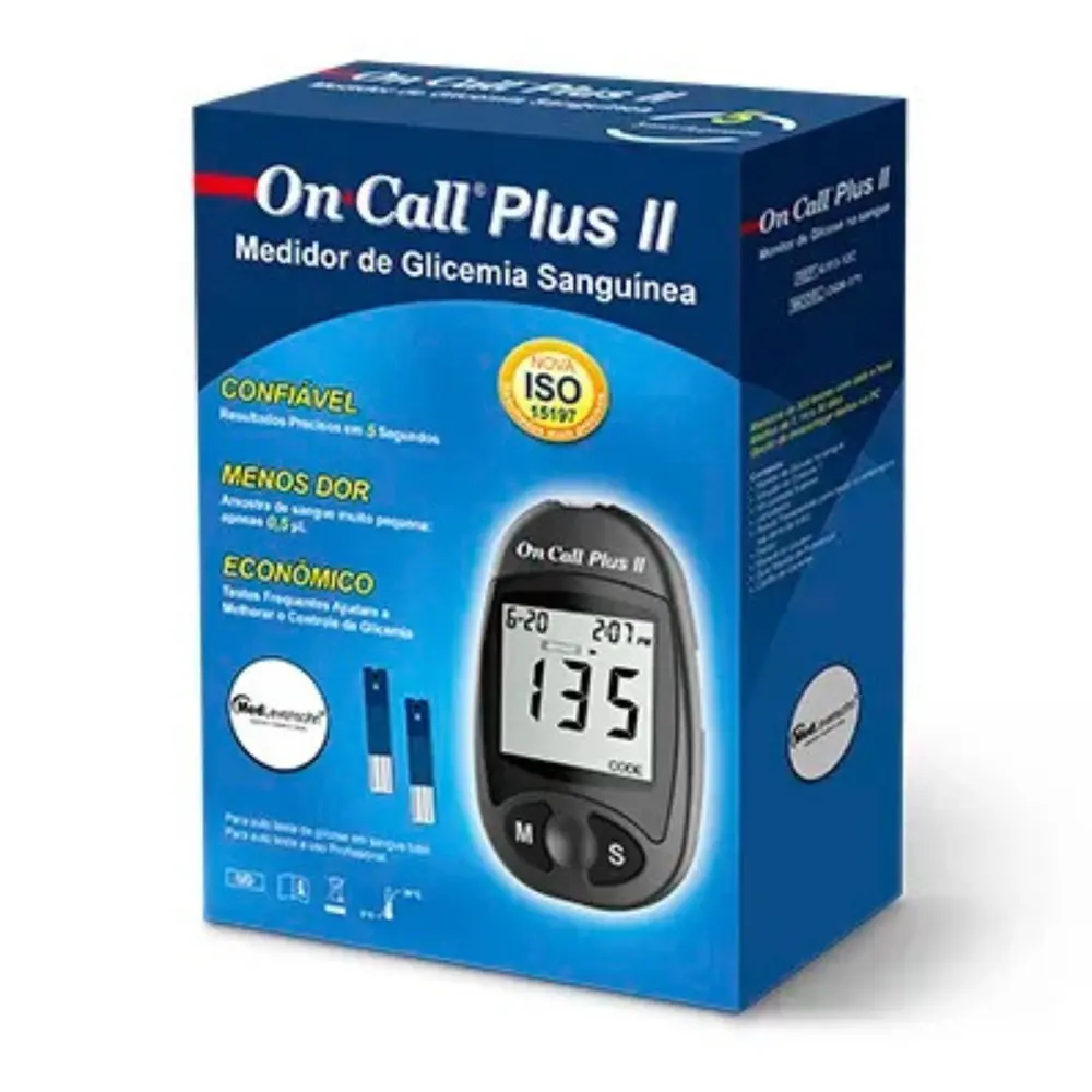 MEDIDOR SEMI COMPLETO GLICOSE ON CALL PLUS II BRANCO G113-12