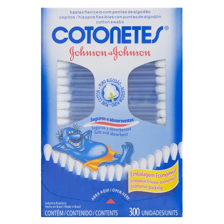 HASTEIS FLEXIVEIS COTONETES J&J 300 UNID