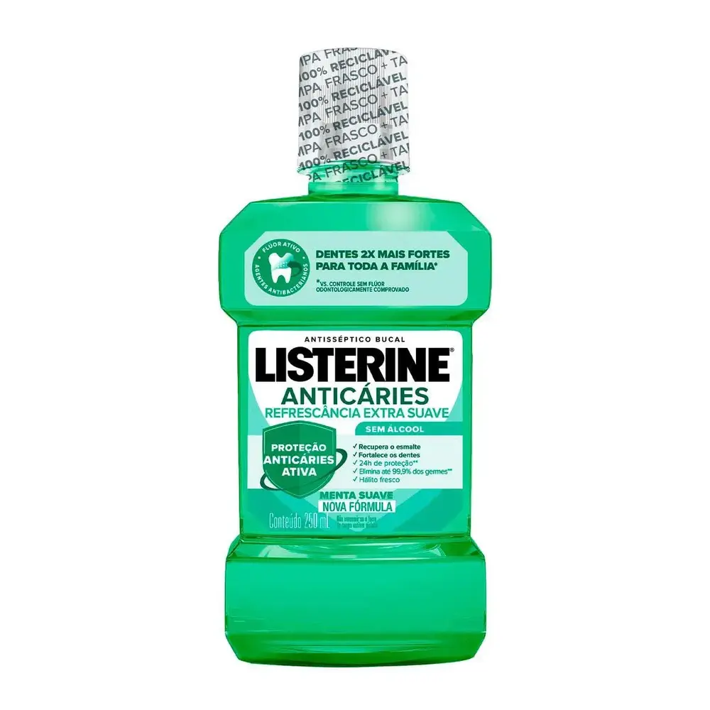 LISTERINE ANTIC MENTA  SUAVE ENXAG BUCAL 250ML