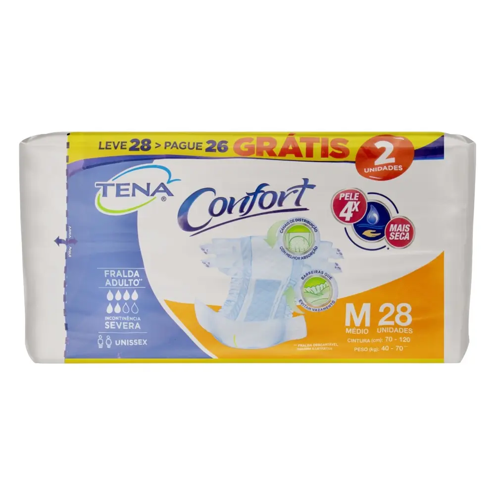 FRALDA TENA CONFORT MEGA M L28P26