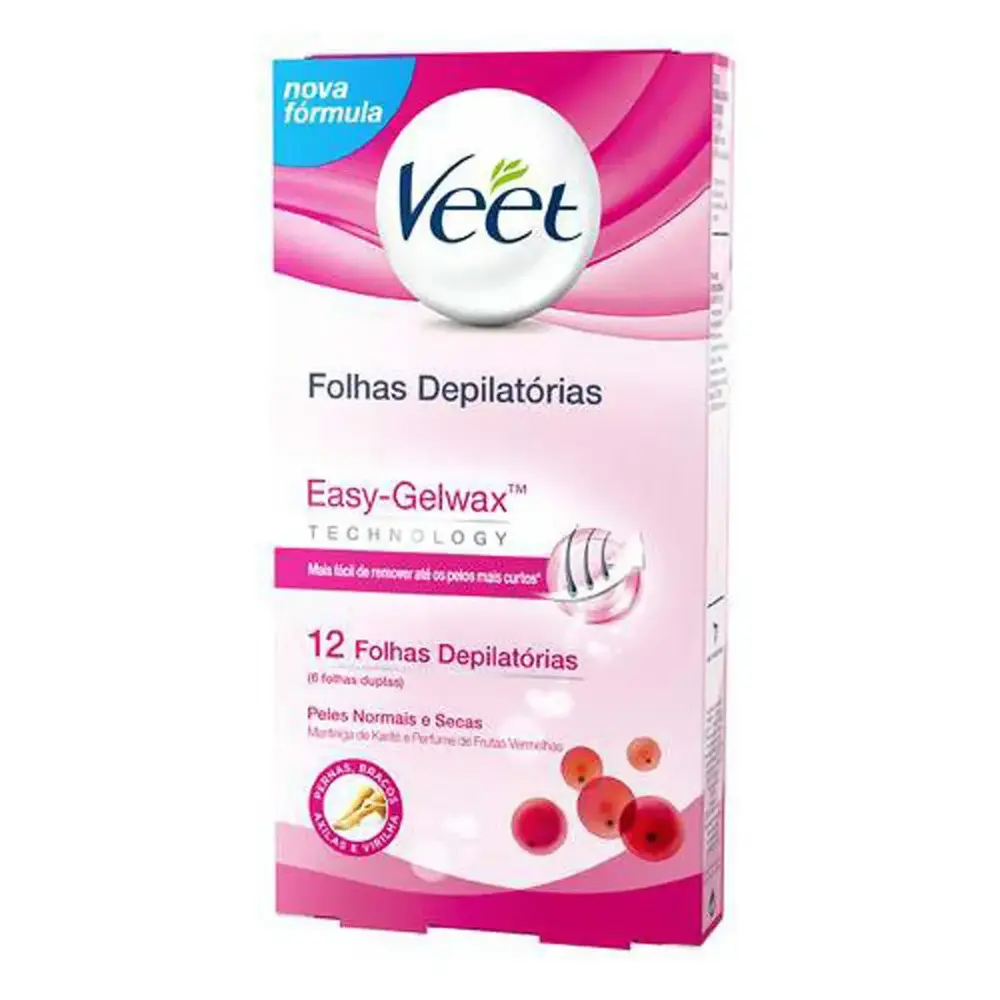 VEET PELE NORMAL CERA CORPORAL 12 FOLHAS