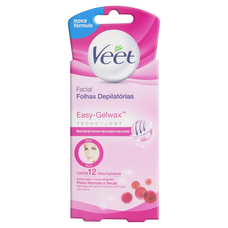VEET CERA FACIAL 12 FOLHAS PELE NORMAL