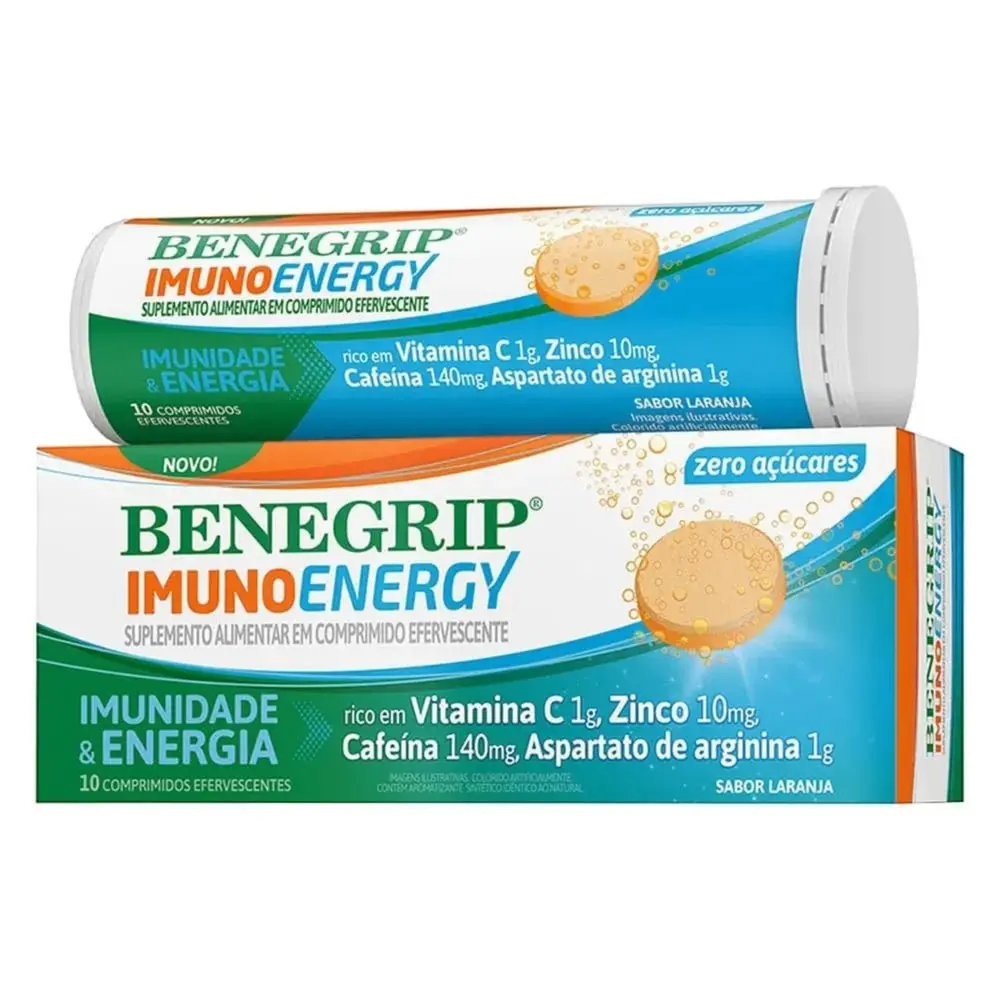 BENEGRIP IMUNO ENERGY C/10 COMP EFERV ZERO AÇUCAR