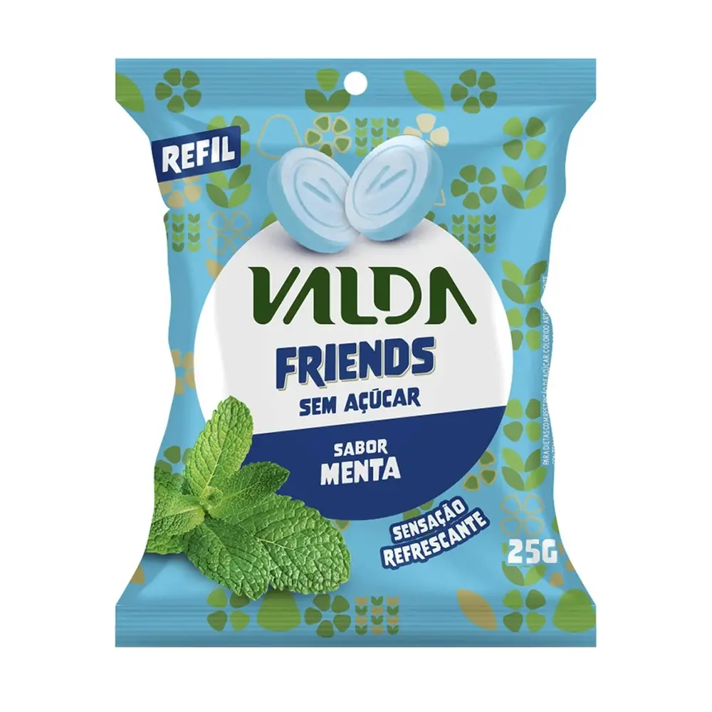 VALDA FRIENDS PASTILHA DISPL 30 SACH X 25G S/ACUCAR