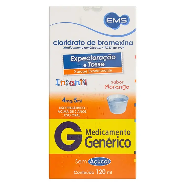 CLORIDRATO DE BROMEXINA 4MG/5ML XPE FR 120ML INF