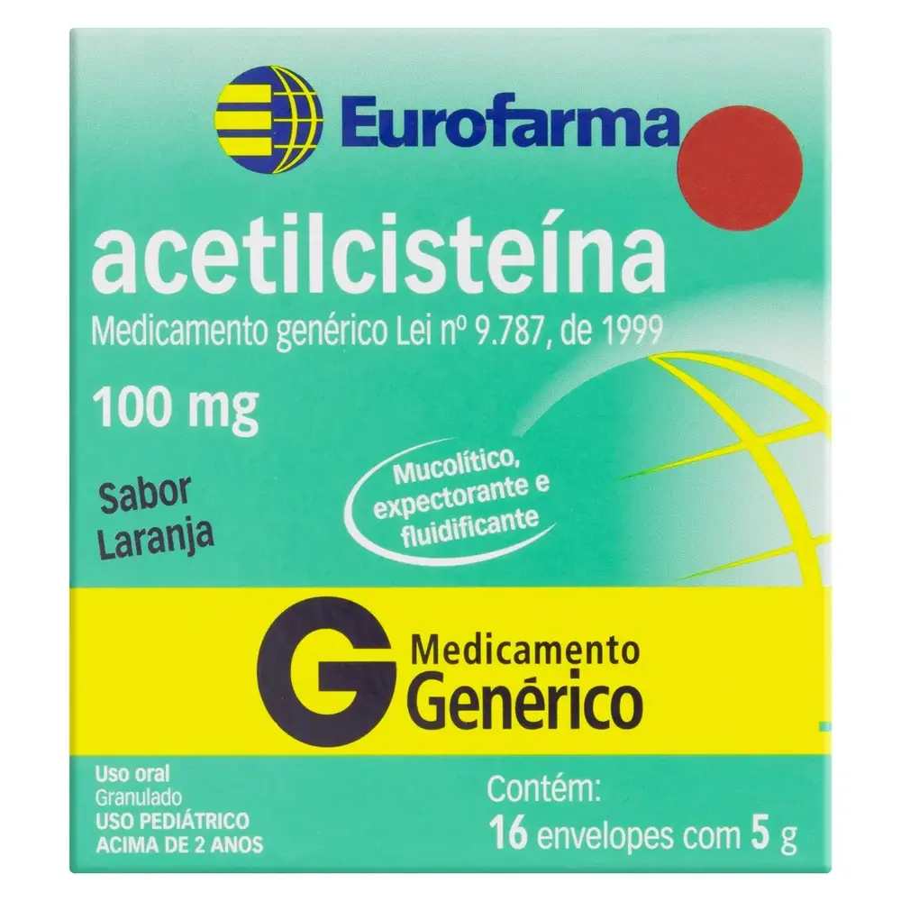 ACETILCISTEINA 100MG CX 16 SACHES X 5G