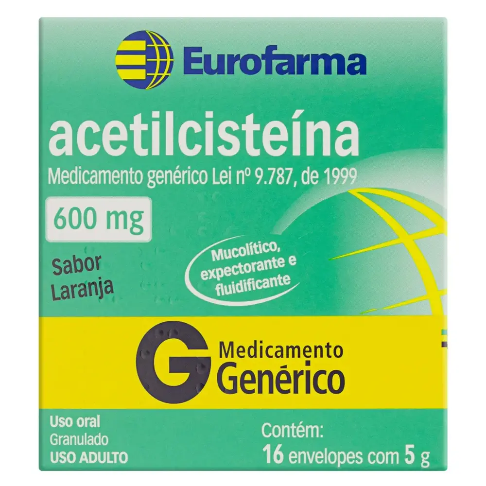 ACETILCISTEINA 600MG CX 16 SACHES X 5G