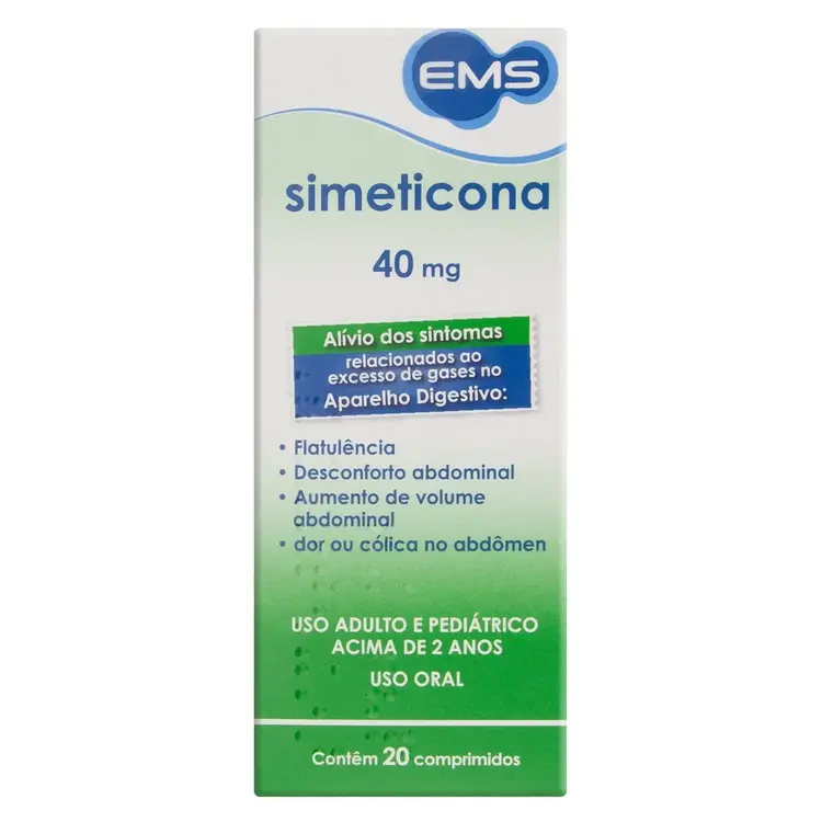 DIMETICONA 40MG CX 20 COMP