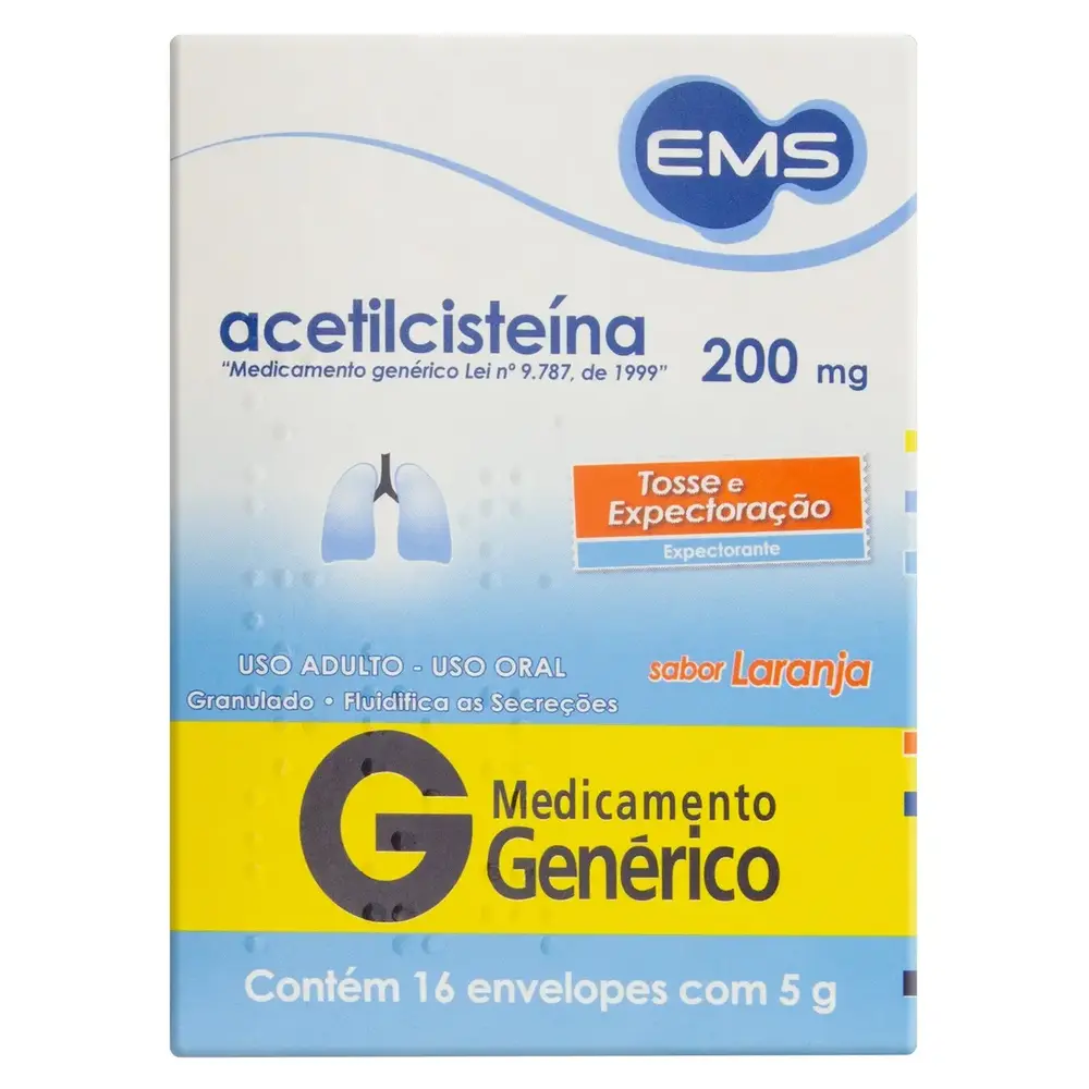 ACETILCISTEINA 200MG CX 16 ENV X 5G