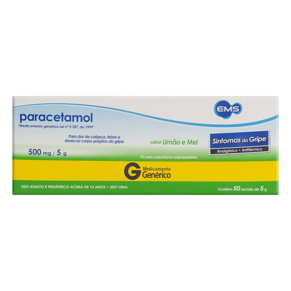 PARACETAMOL 500MG PO 50 SACHES X 5G SB LIMAO/MEL