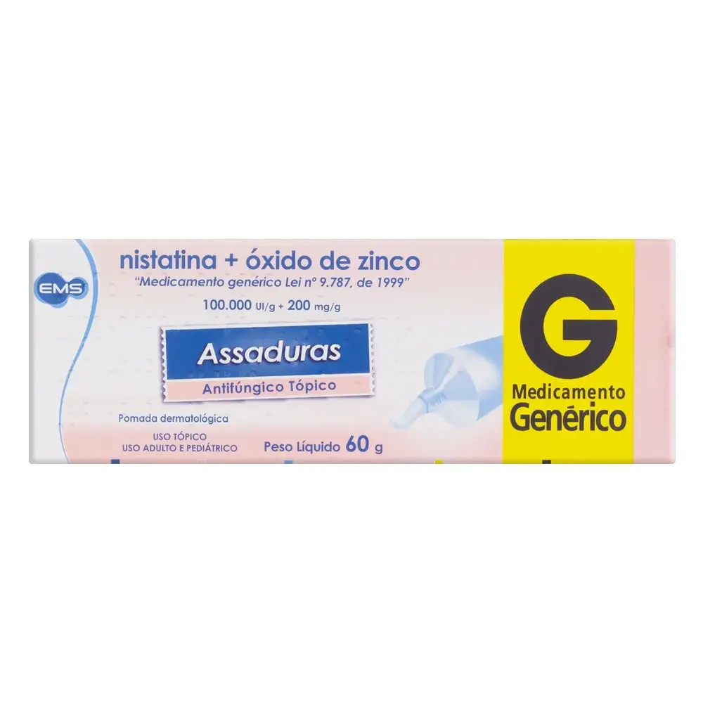 NISTATINA+OXIDO DE ZINCO 100MUI+200MG POM BG 60G