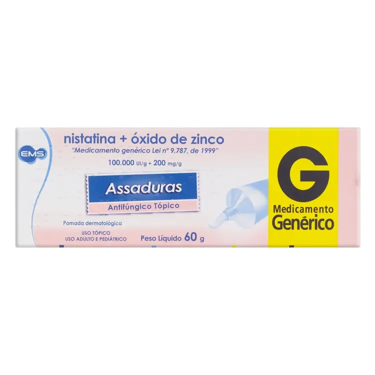 NISTATINA+OXIDO DE ZINCO 100MUI+200MG POM BG 60G