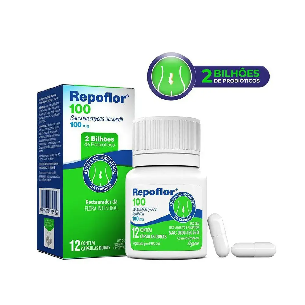 REPOFLOR 100MG FR 12 CAP