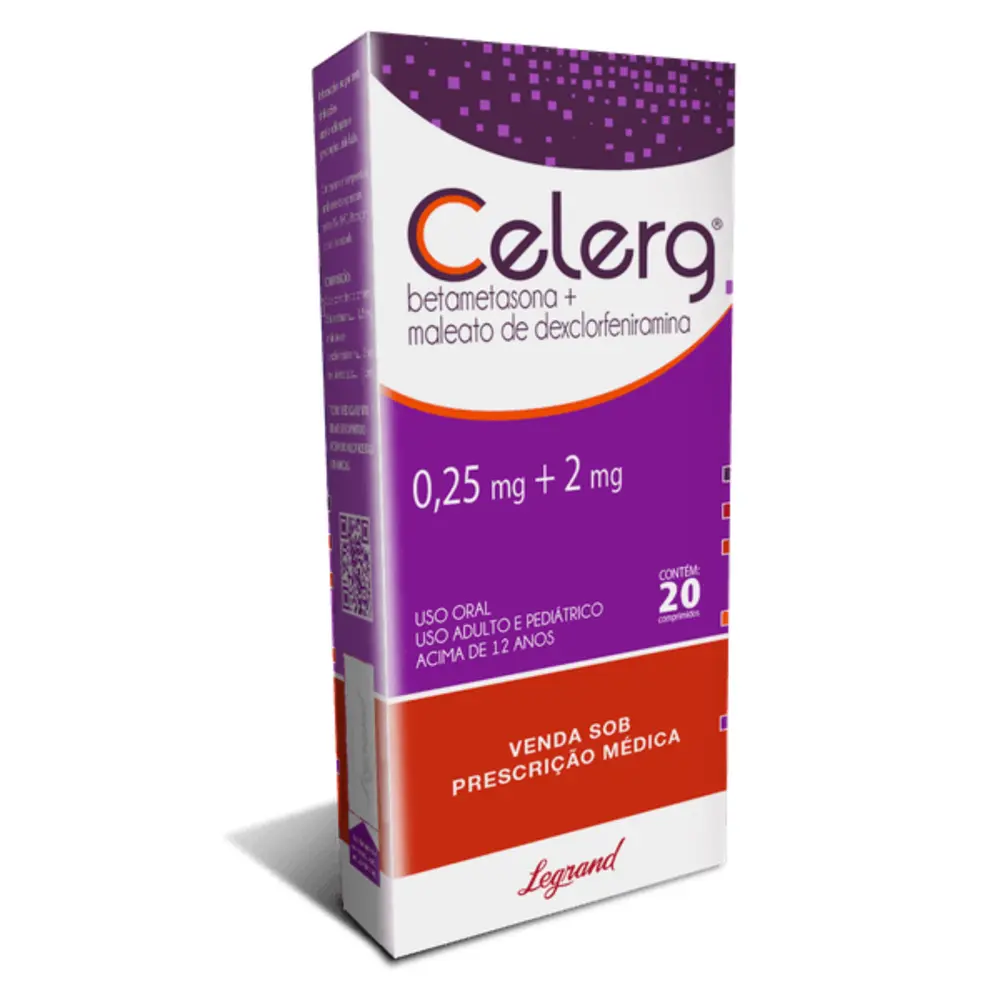 CELERG 0,25+2MG CX 20 COMP