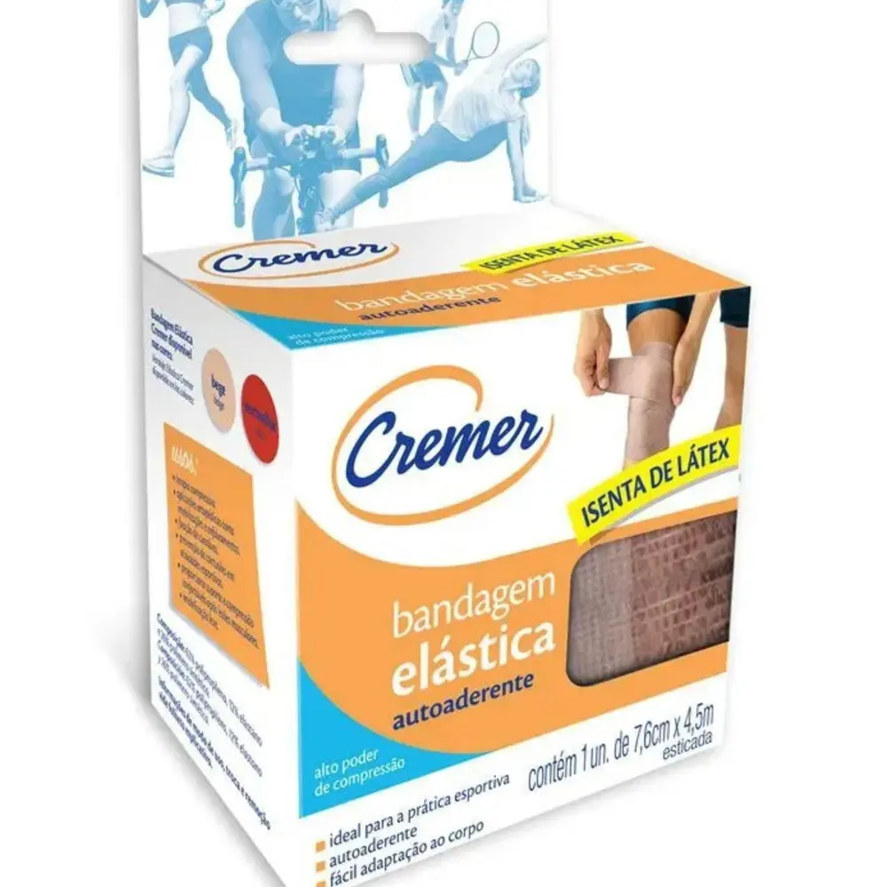 BANDAGEM ELASTICA BEGE 7,6CM X 4,5 M (CREME)